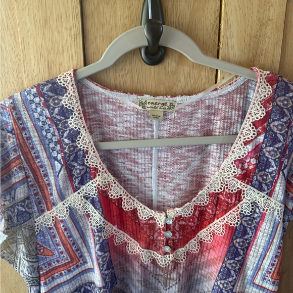Energie Multicolor Boho Lace Blouse - Picture 2 of 6